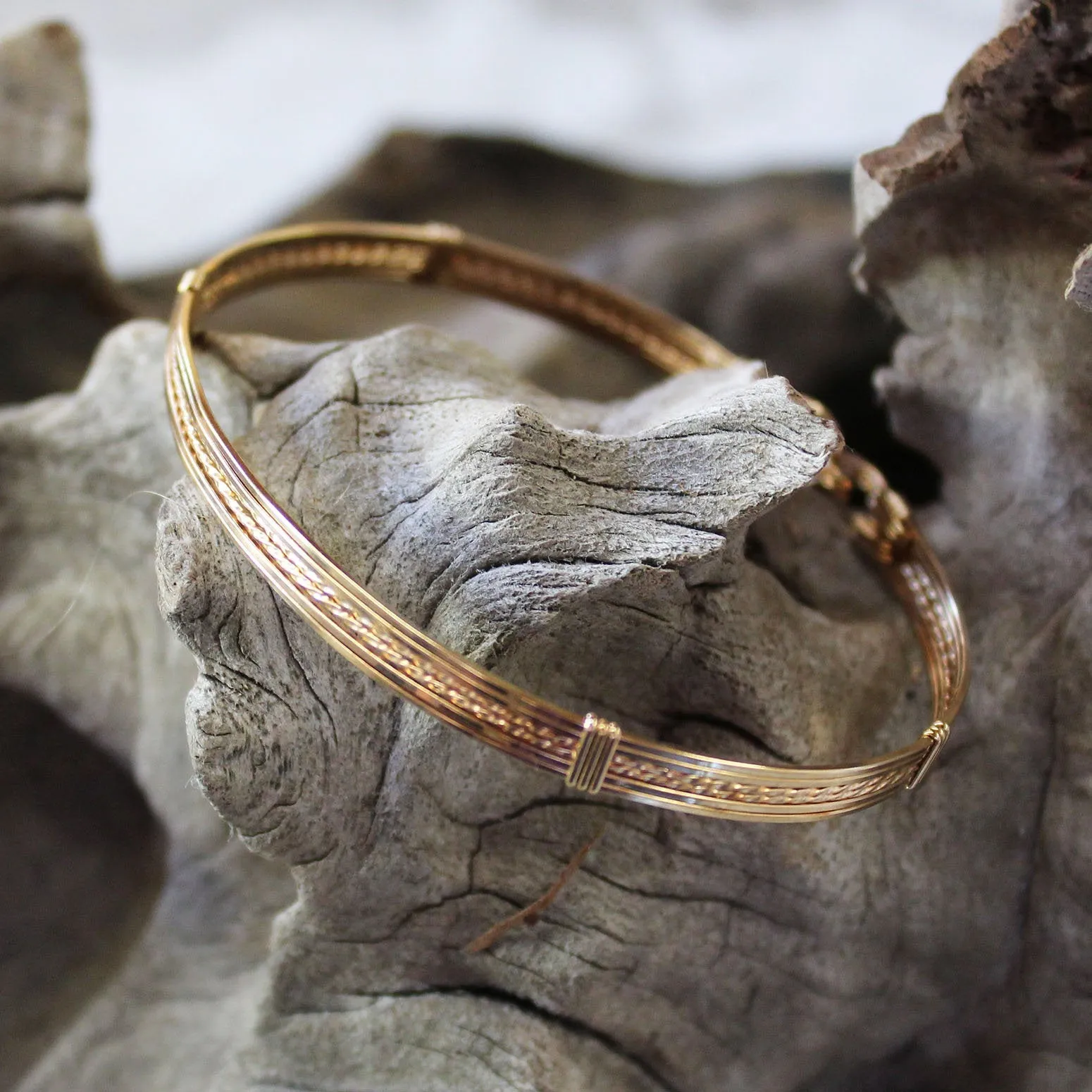 14kt Gold Filled 6-Strand Wire Wrapped Stackable Bracelet  SSTTSS