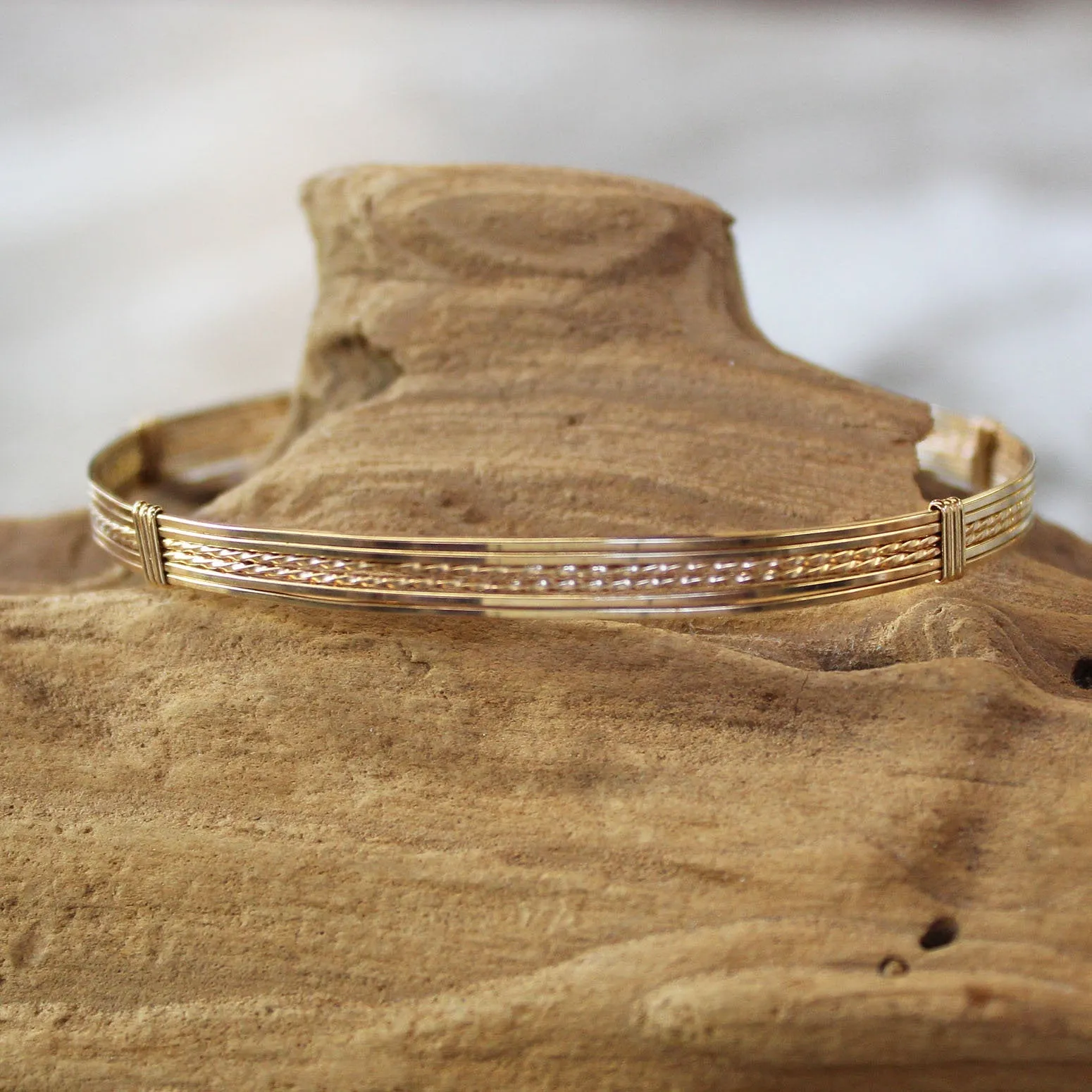 14kt Gold Filled 6-Strand Wire Wrapped Stackable Bracelet  SSTTSS
