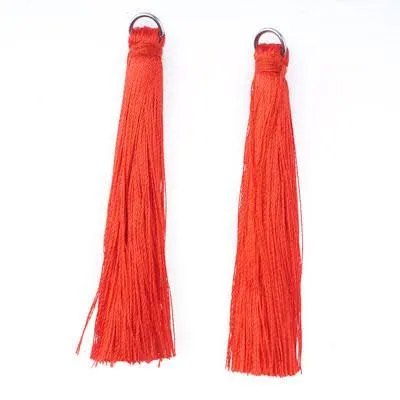 60mm Red Fabric Tassels (2 Pieces)