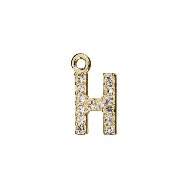 Alphabet Pendant, Letter 'H' 7mm, Gold Finish (1 Piece)