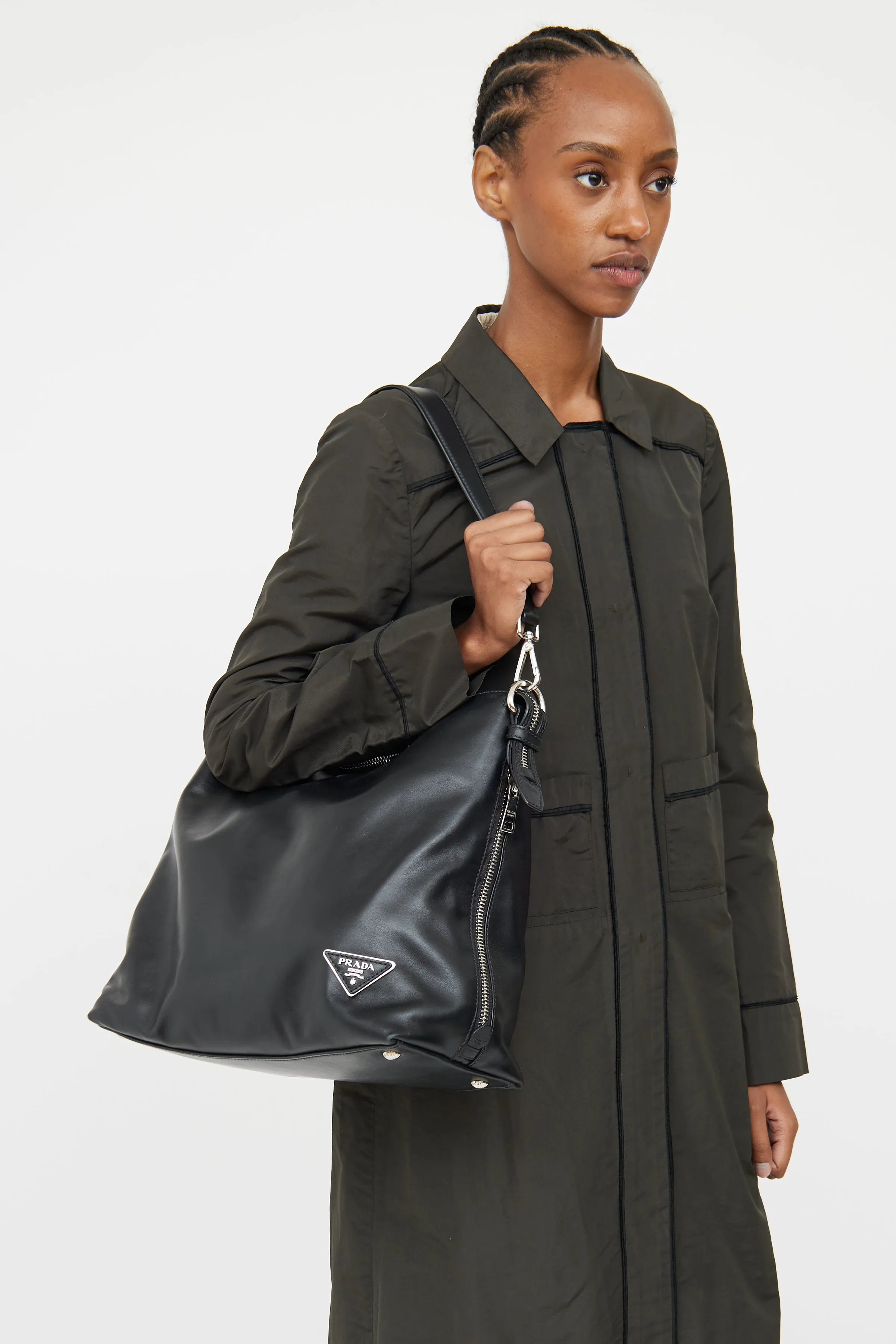 Black Soft Leather Tote Bag