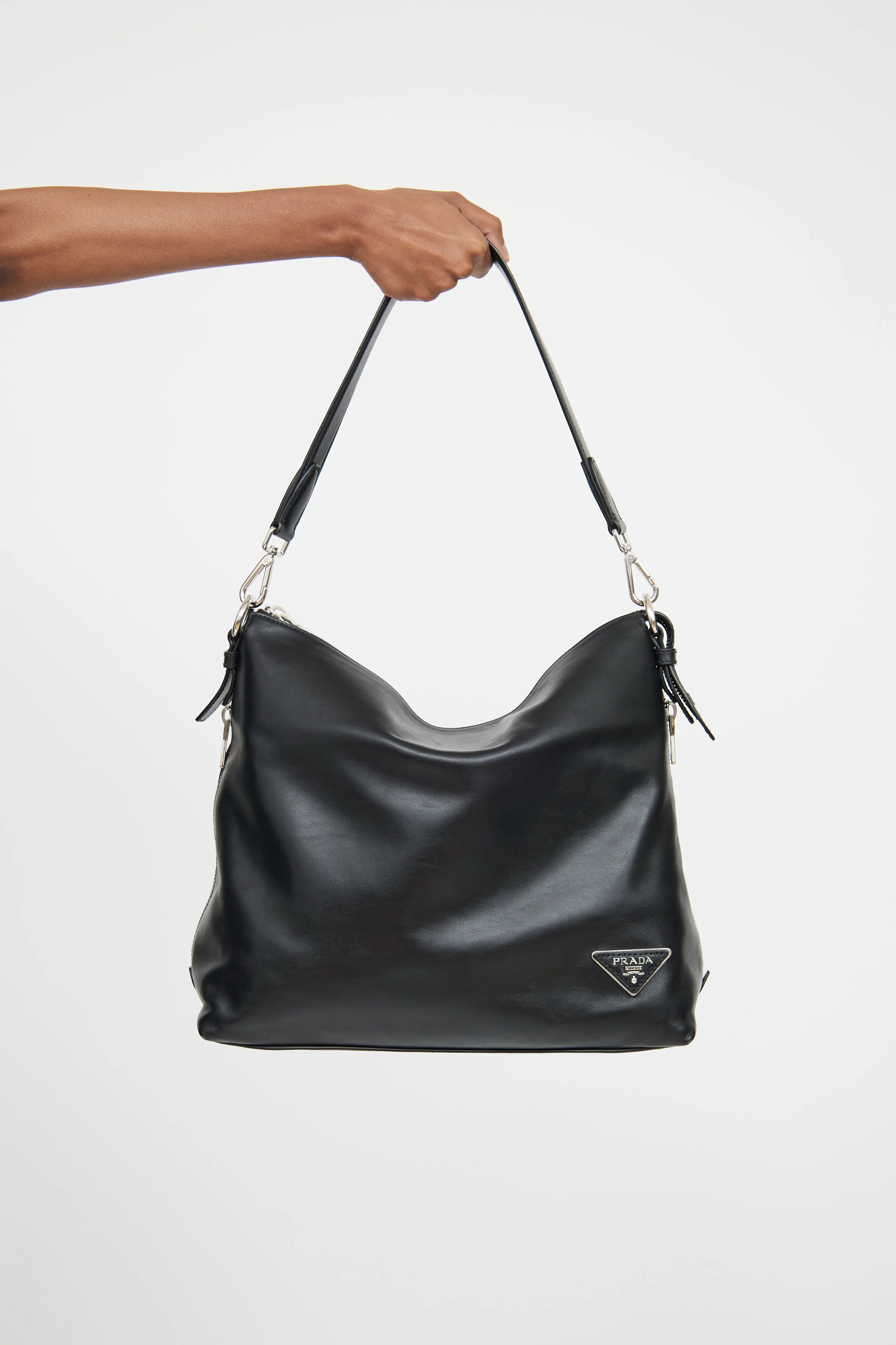 Black Soft Leather Tote Bag
