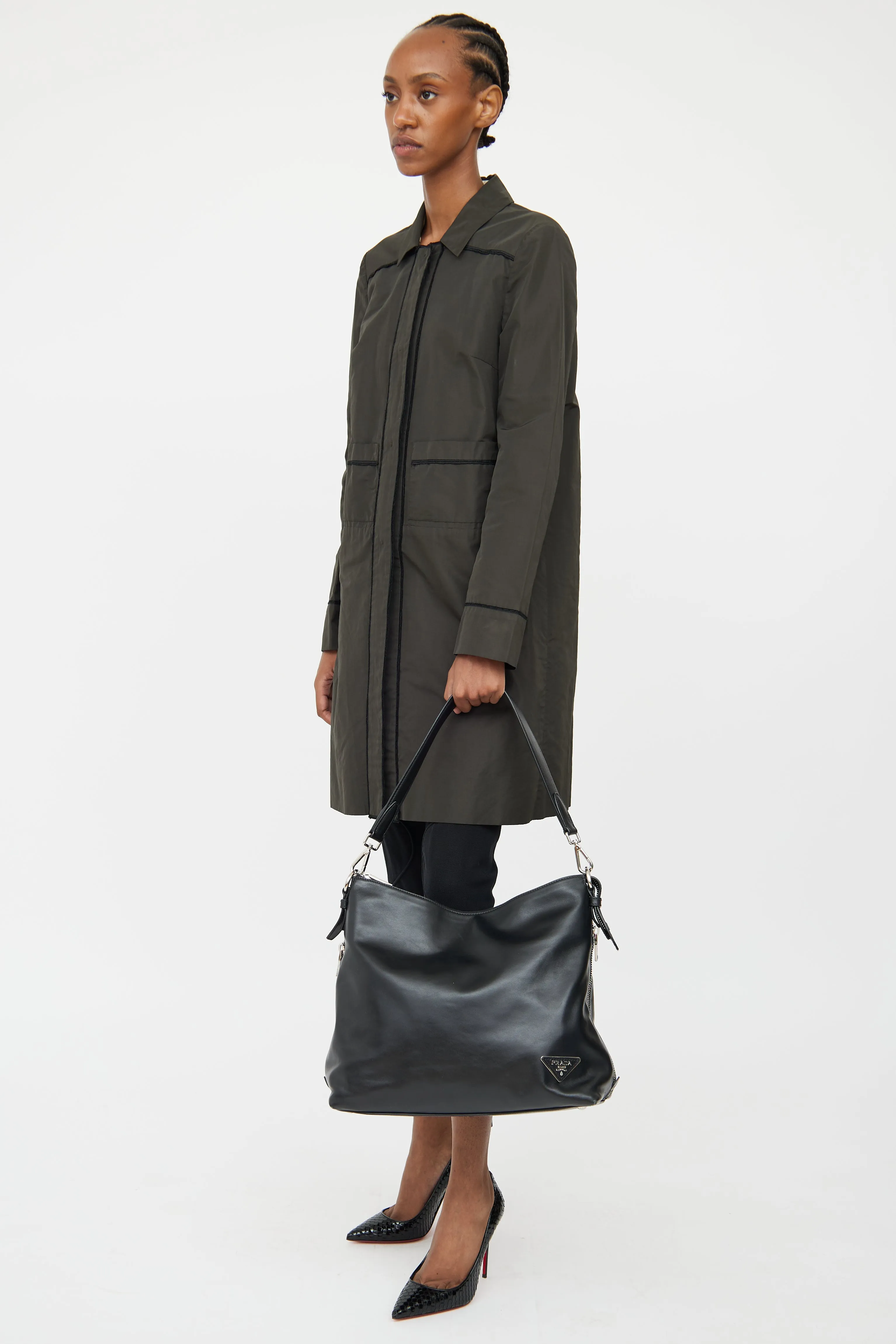 Black Soft Leather Tote Bag