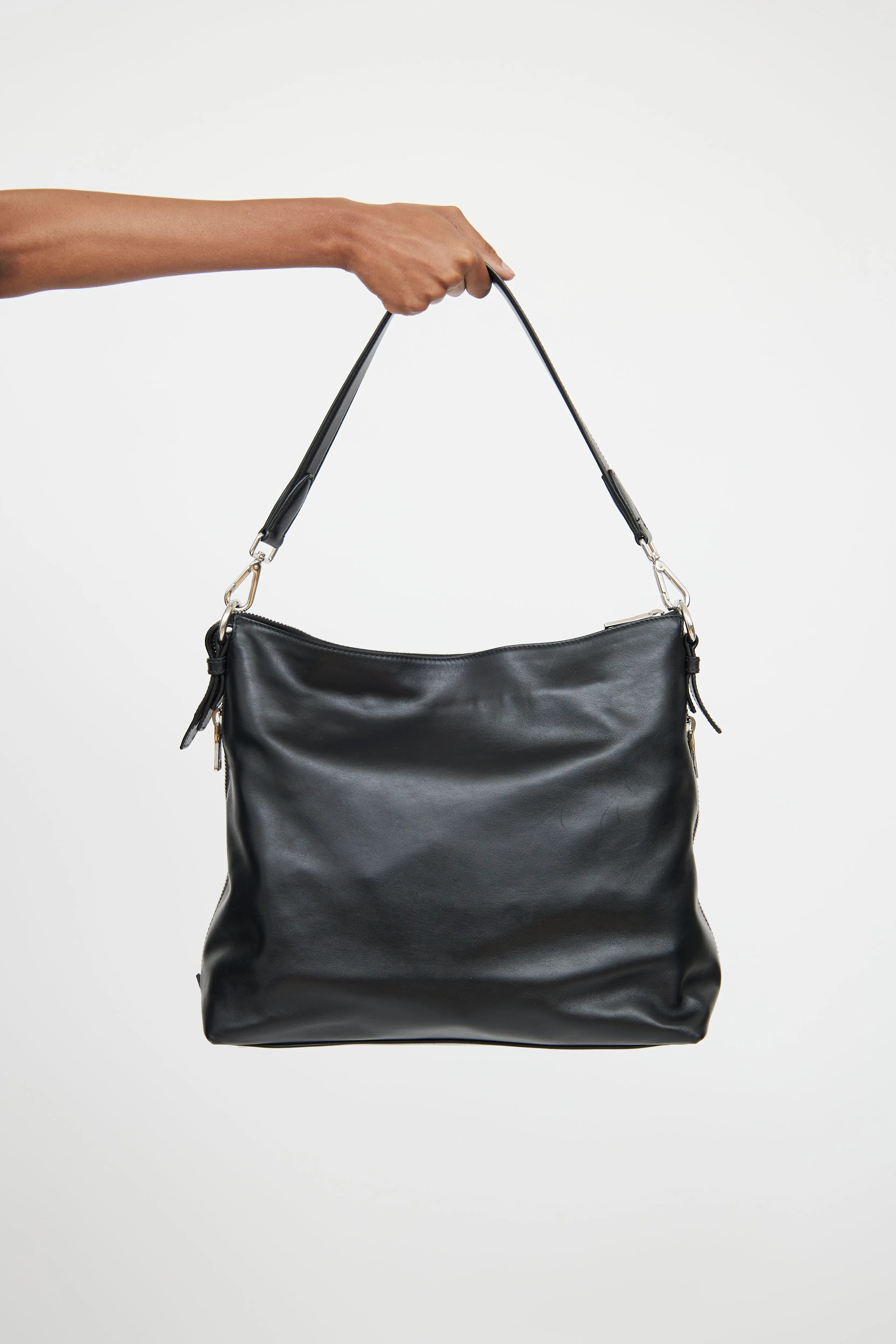 Black Soft Leather Tote Bag