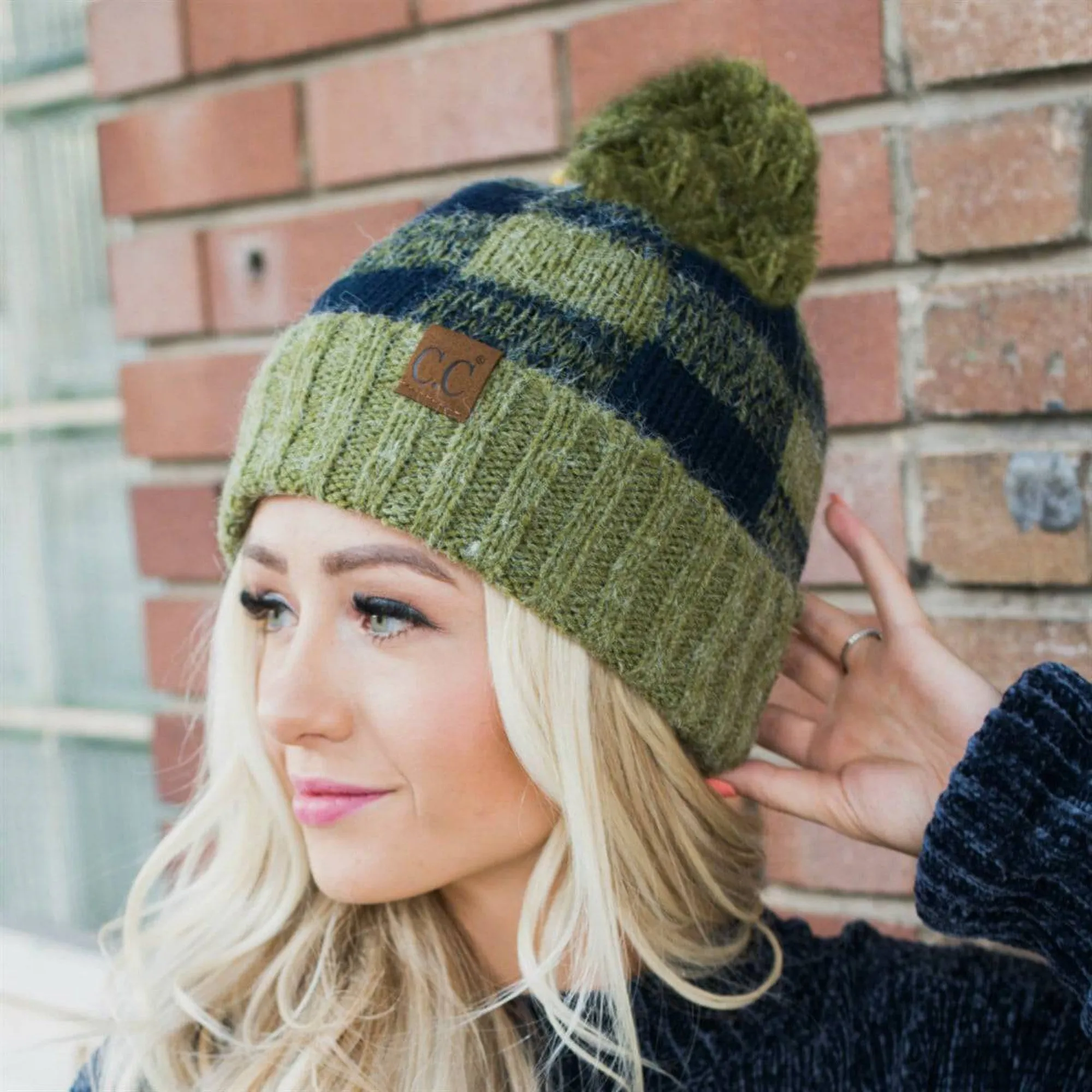 CC Buffalo Plaid Beanies Hats