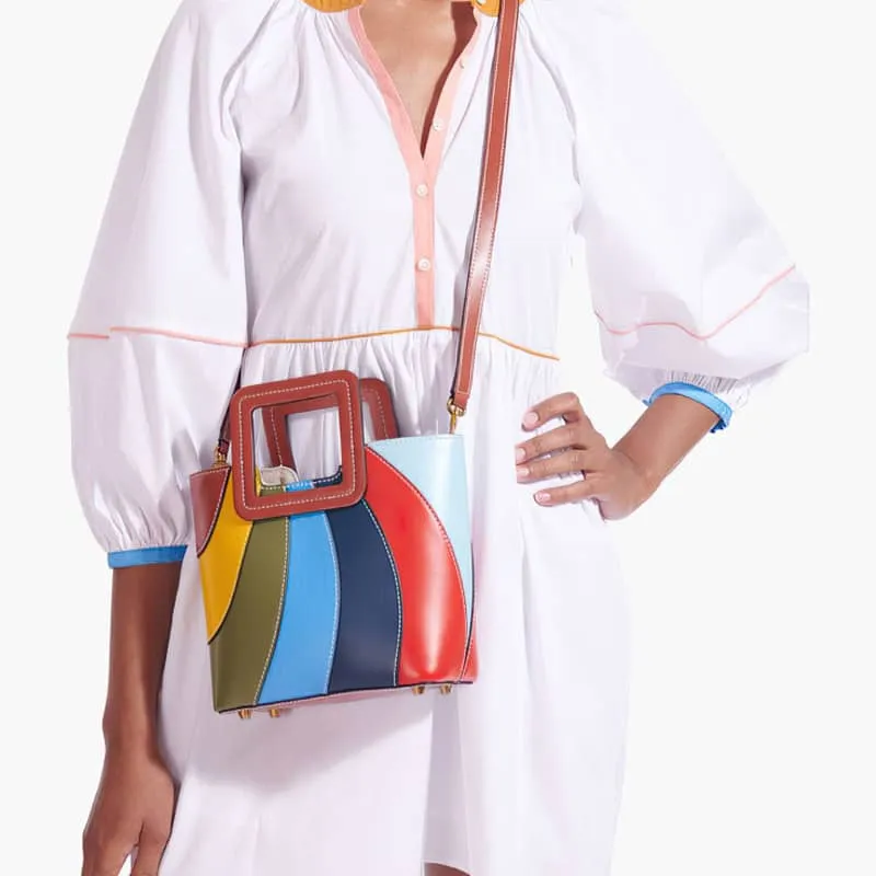 Contrasting Color Stitching Fashion Tote Bag