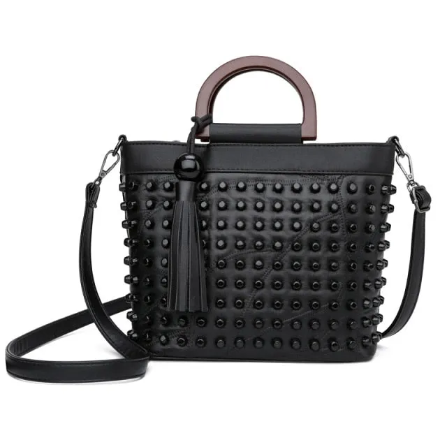 Crossbody Sheepskin Leather Tote Hands & Shoulder Bags