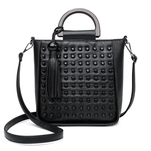 Crossbody Sheepskin Leather Tote Hands & Shoulder Bags