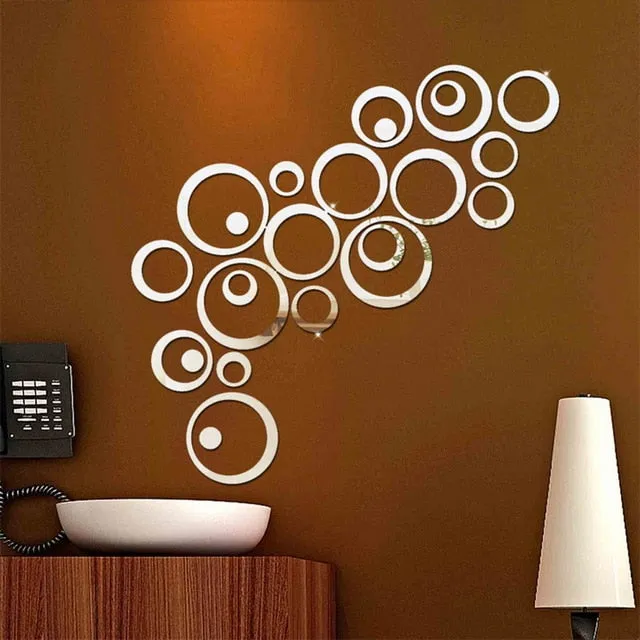 DIY Circles Wall Mirror Stickers Vinyl Art Mural Wall Sticker Room Decoration Sofa TV Background  Home Wall Decor Dropshipping