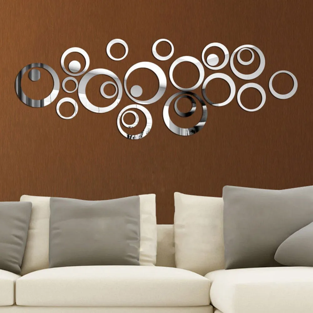 DIY Circles Wall Mirror Stickers Vinyl Art Mural Wall Sticker Room Decoration Sofa TV Background  Home Wall Decor Dropshipping