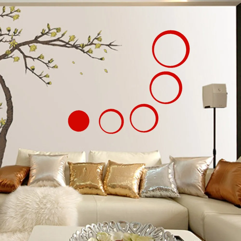 DIY Circles Wall Mirror Stickers Vinyl Art Mural Wall Sticker Room Decoration Sofa TV Background  Home Wall Decor Dropshipping