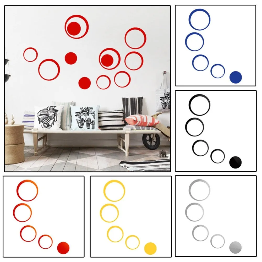DIY Circles Wall Mirror Stickers Vinyl Art Mural Wall Sticker Room Decoration Sofa TV Background  Home Wall Decor Dropshipping