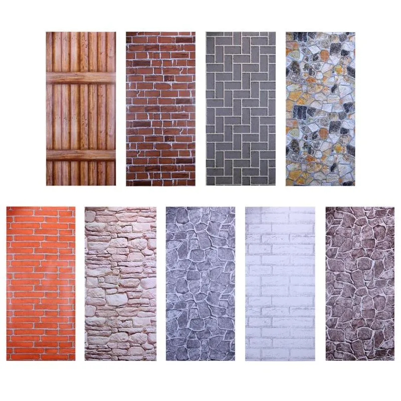 DIY Self Adhesive 3D Wall Stickers Brick Pattern Wallpaper for Kids Bedroom Home Living Room Decor Decorative Stickers 45x100cm