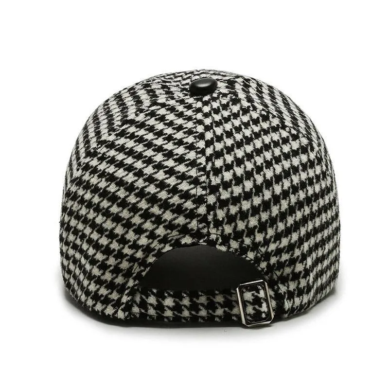Fashion Houndstooth Fine Grid Baseball Cap