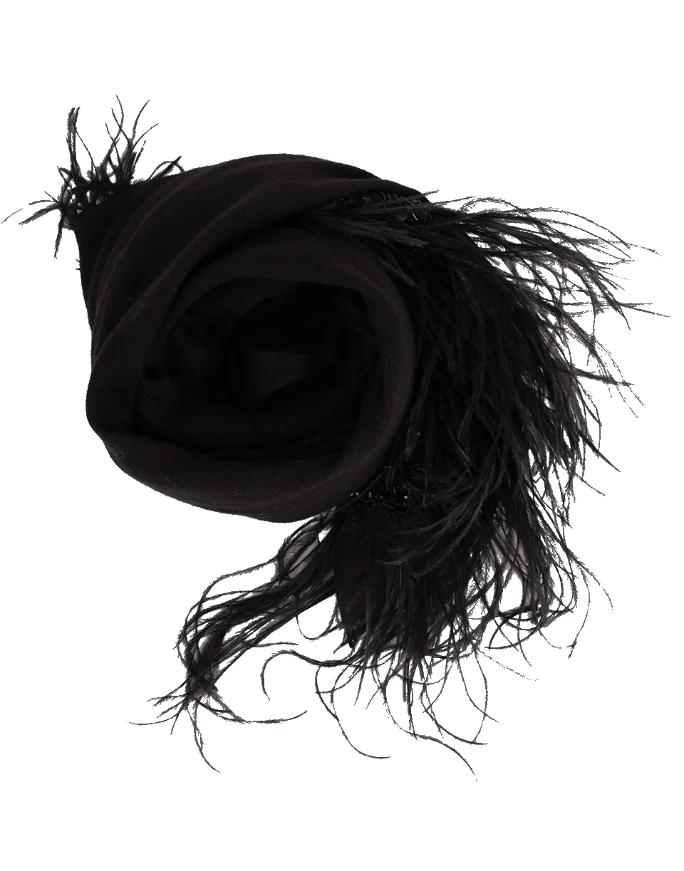 Feather Bordered Scarf