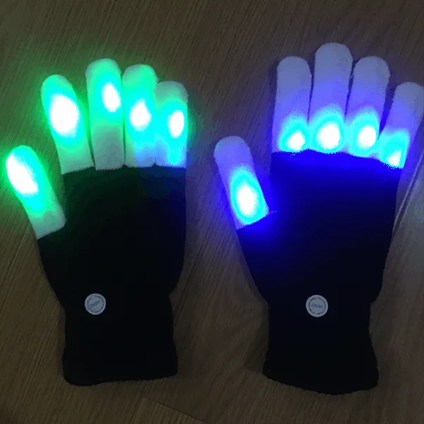 Full Finger LED Rave Gloves - Five Pack Discount