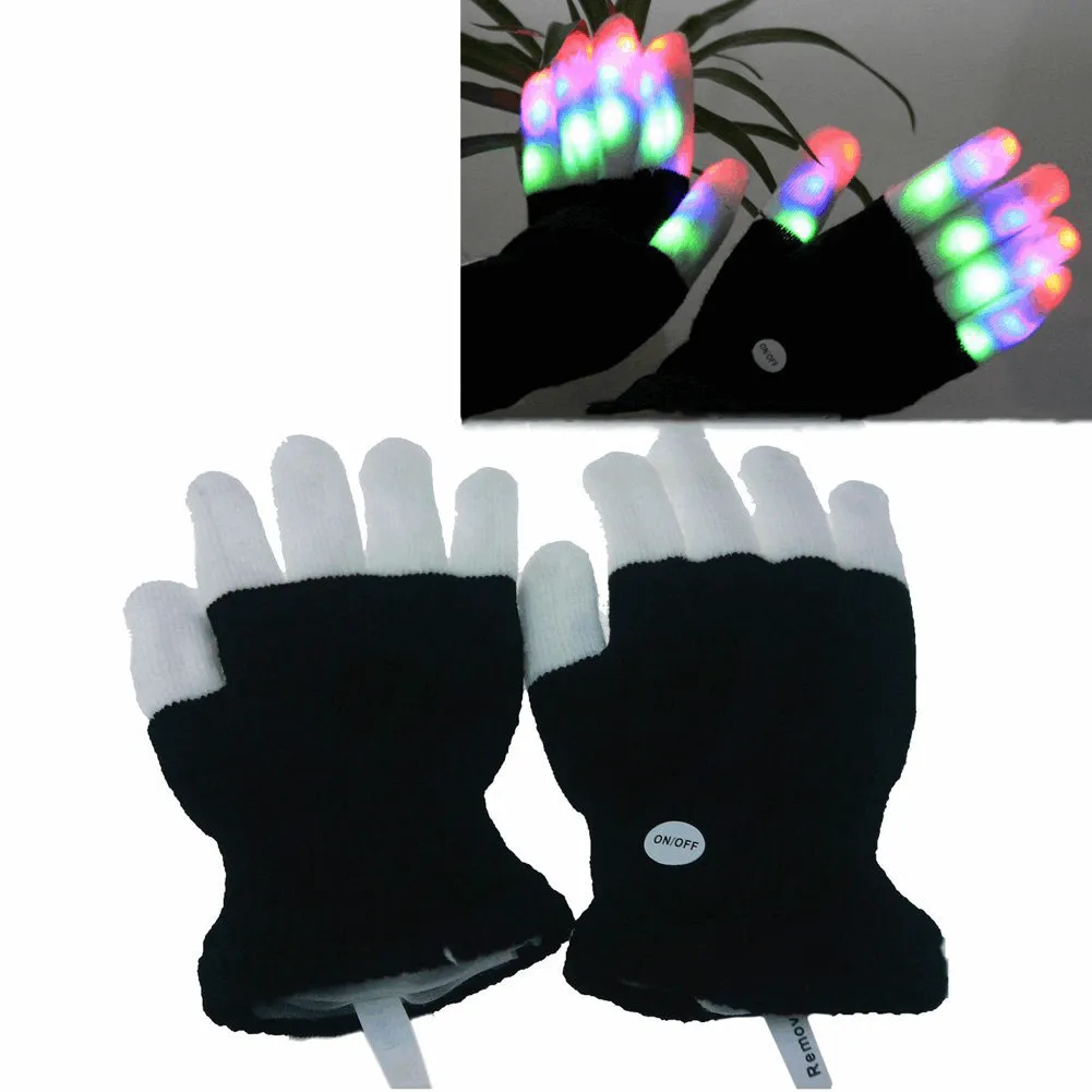Full Finger LED Rave Gloves - Five Pack Discount