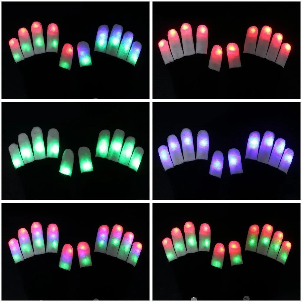 Full Finger LED Rave Gloves - Three Pack Discount