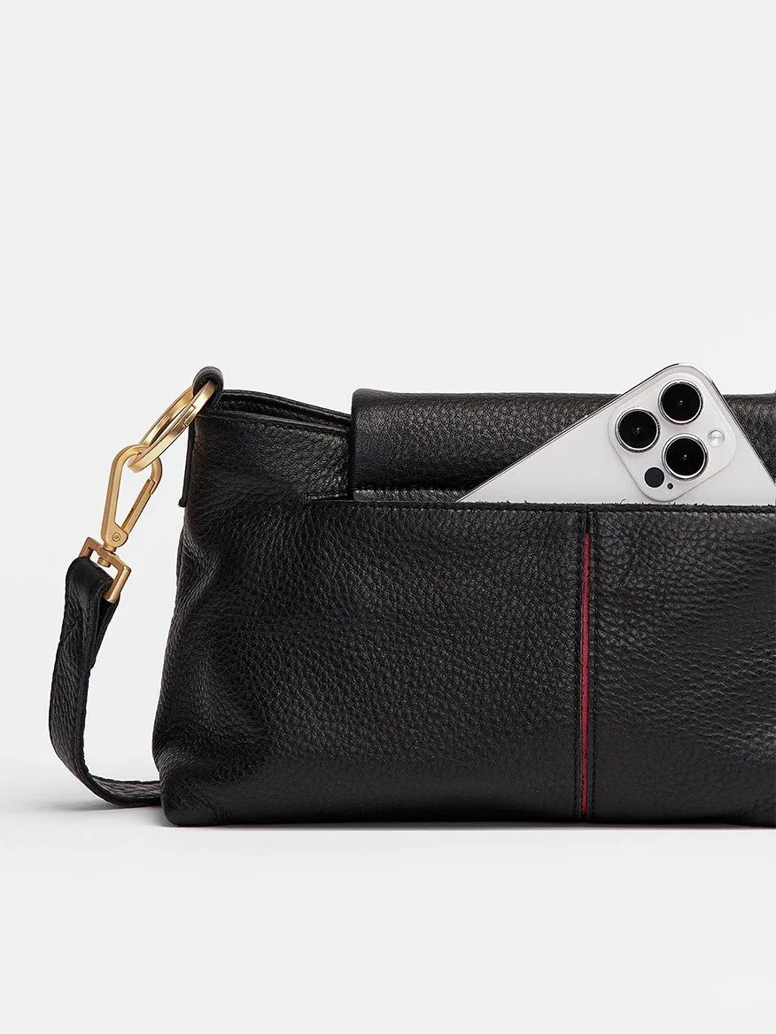 Hammitt Los Angeles VIP Satchel in Black/Brushed Gold