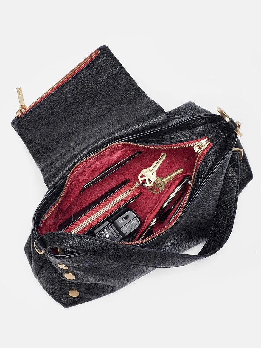 Hammitt Los Angeles VIP Satchel in Black/Brushed Gold