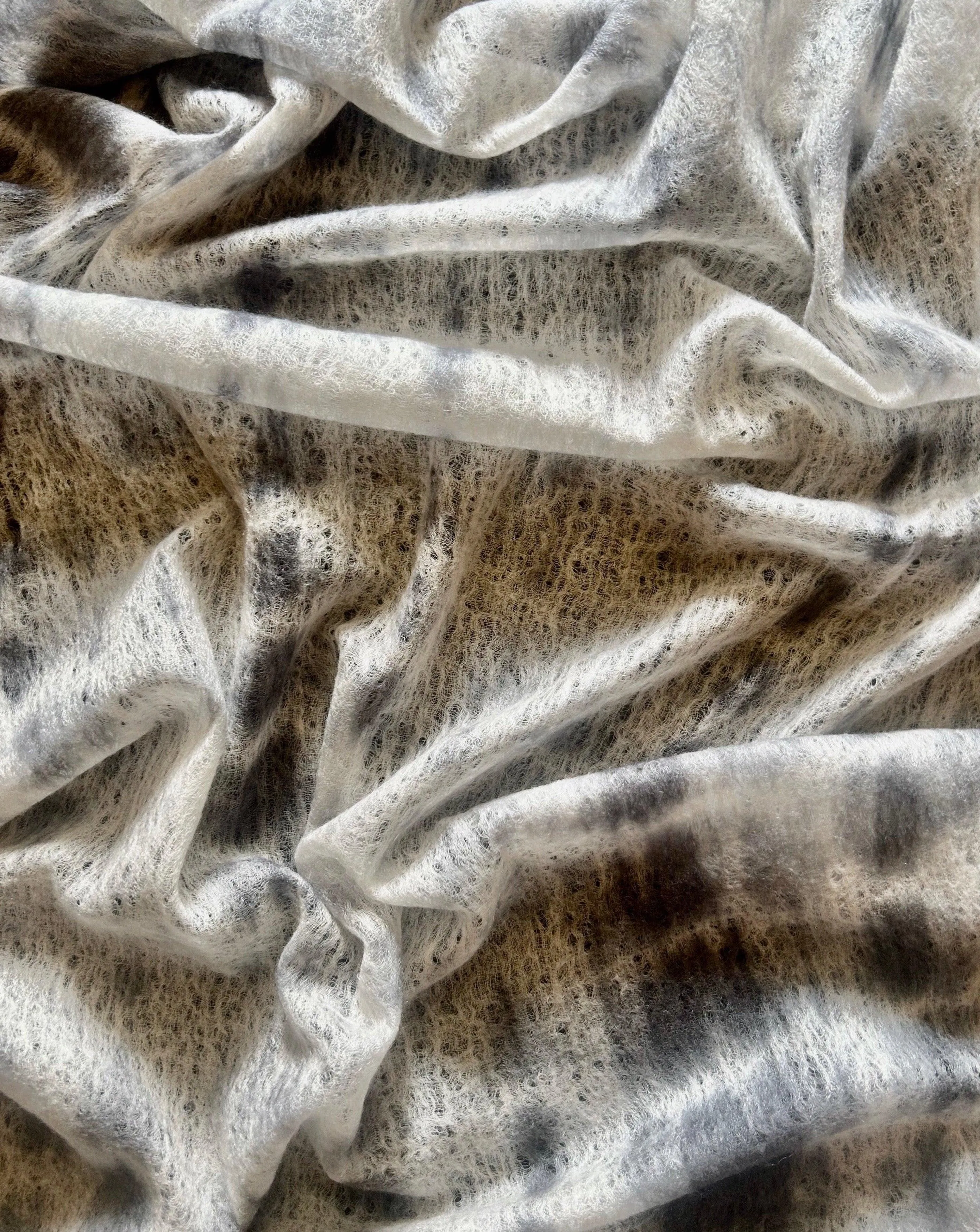 Heavy Felted Scarf -Hand Tie Dyed Grey SOLD OUT