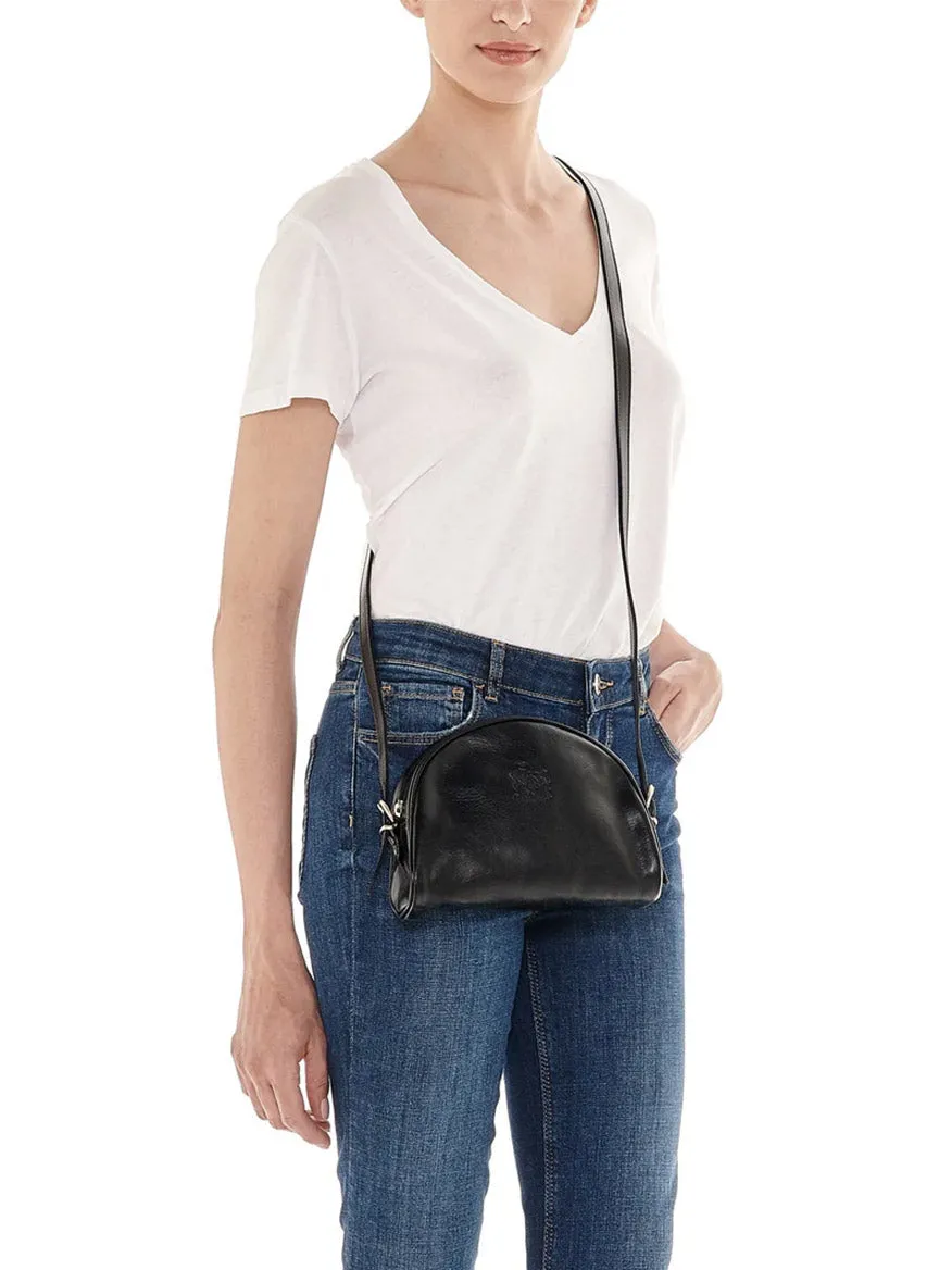 Il Bisonte Classic Crossbody in Black Cowhide Leather