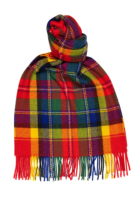 Joshua Ellis 100% Cashmere Scarf Red x Yellow x Black