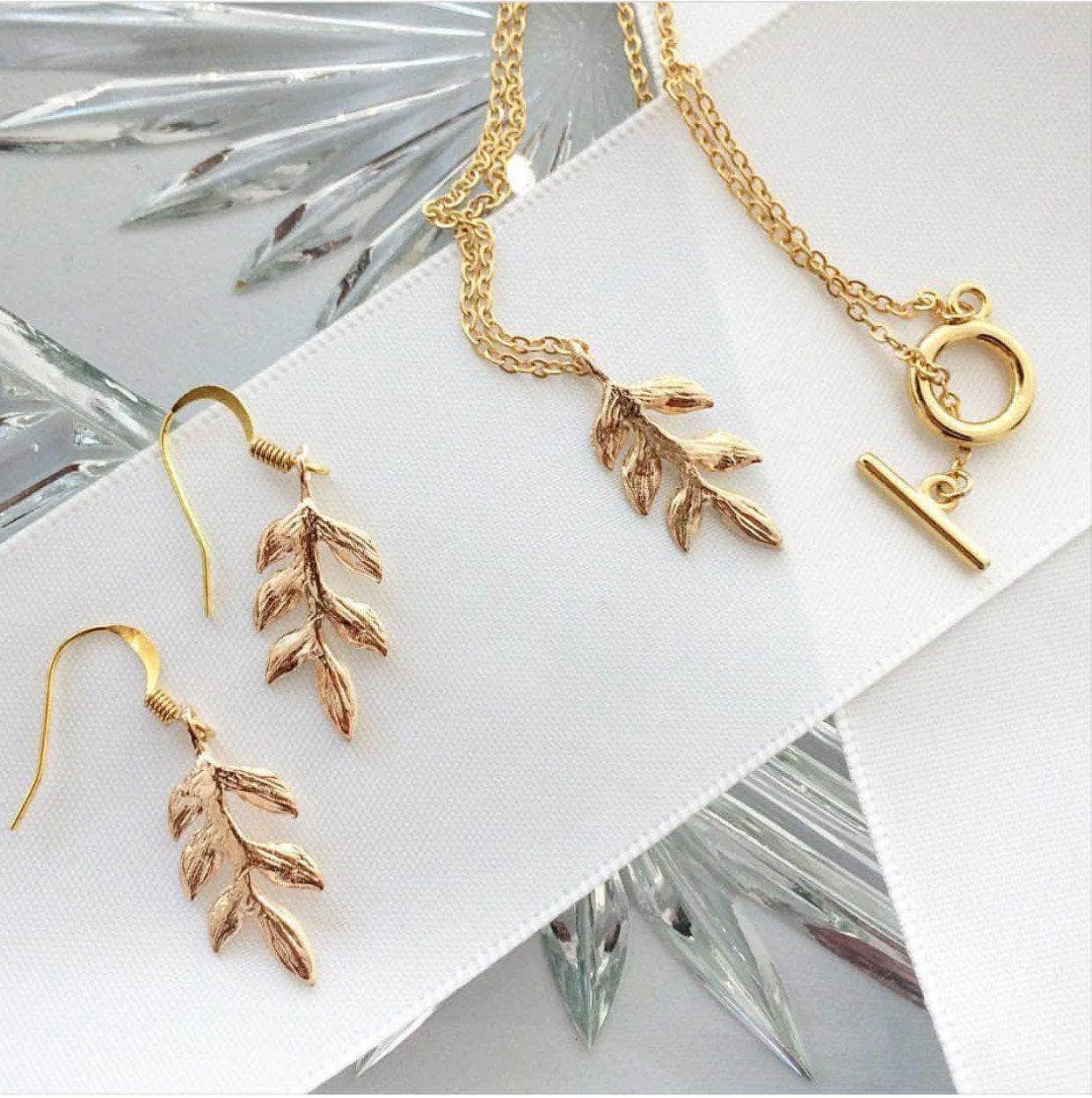 Leaf earrings for wedding - 'Avani'