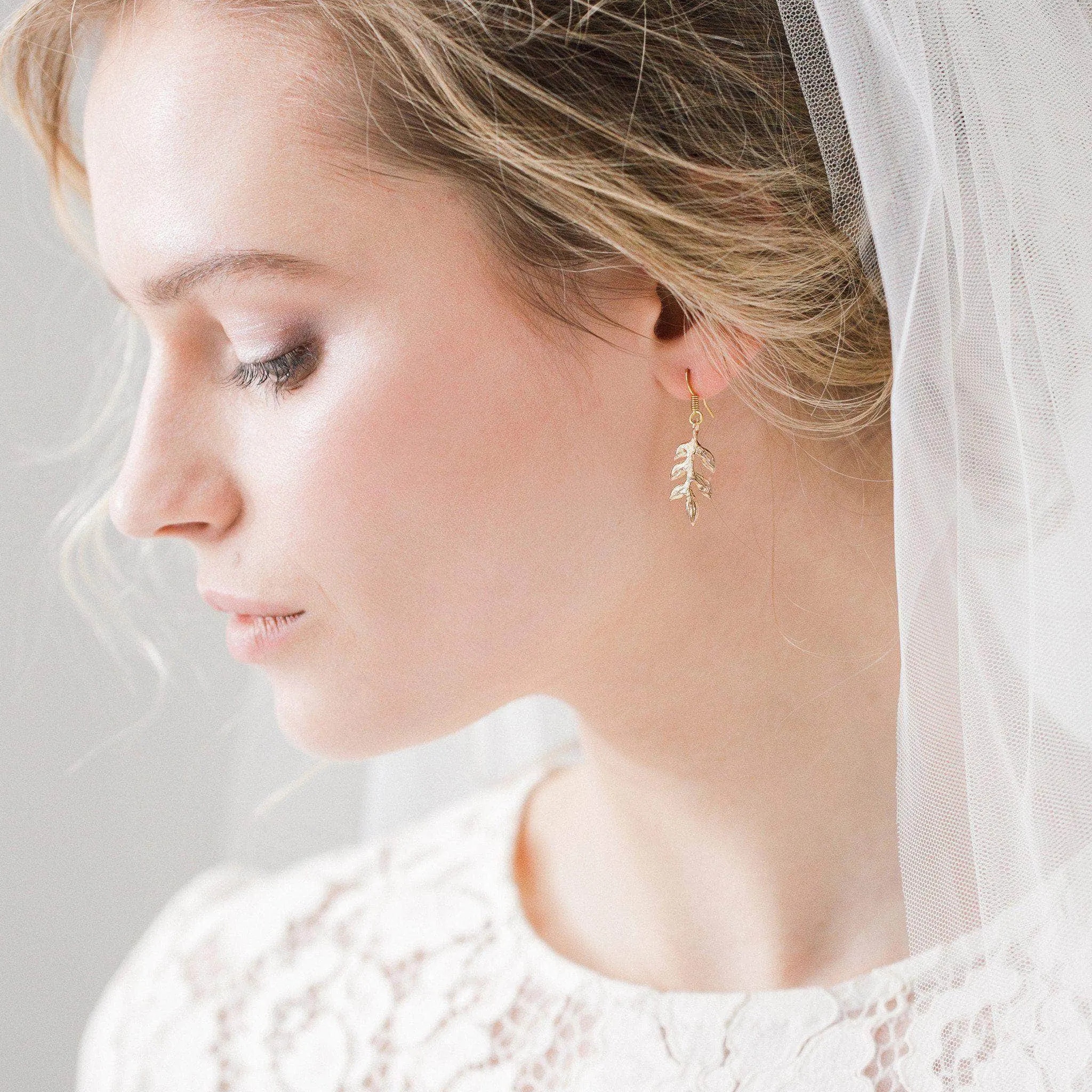 Leaf earrings for wedding - 'Avani'