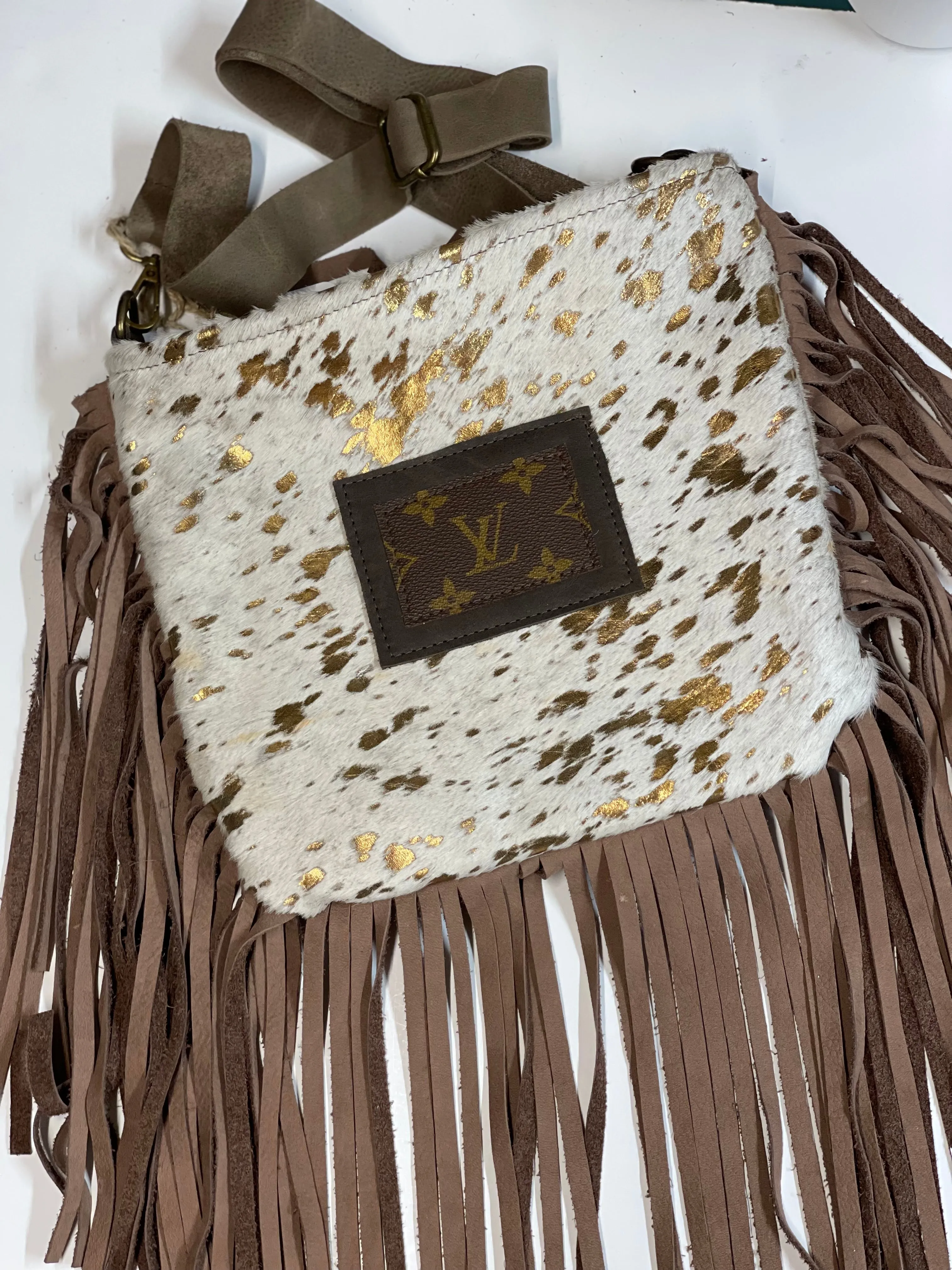 Medium Crossbody, Acid Gold HOH Brown Patch