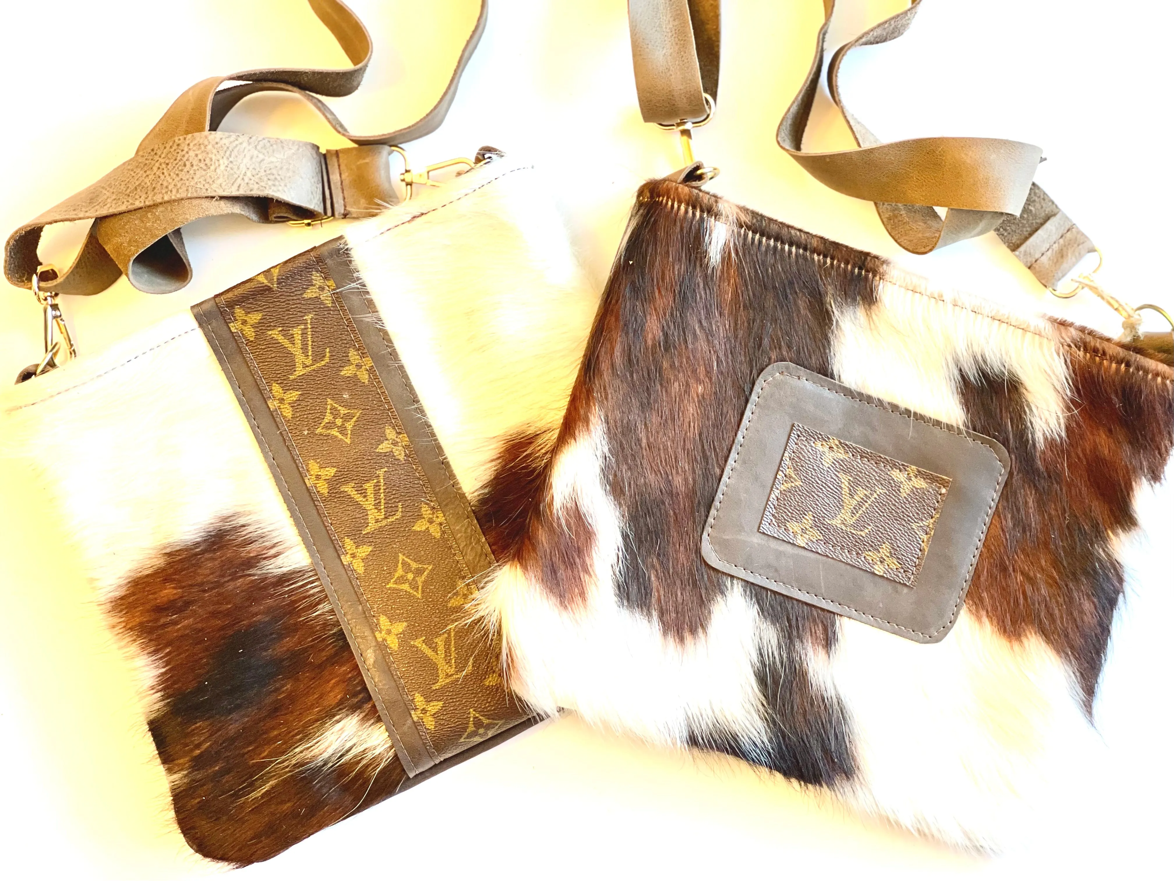 Medium Crossbody Kelsey, Tricolor HOH Strip of Brown