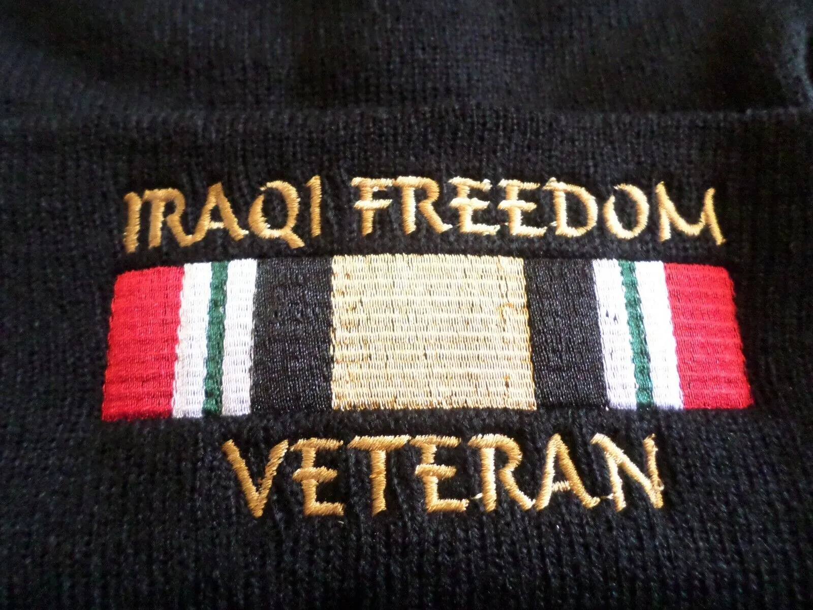 MILITARY STYLE WATCH CAP IRAQI FREEDOM VETERAN 2PLY COLD WEATHER BEANIE IRAQ WAR