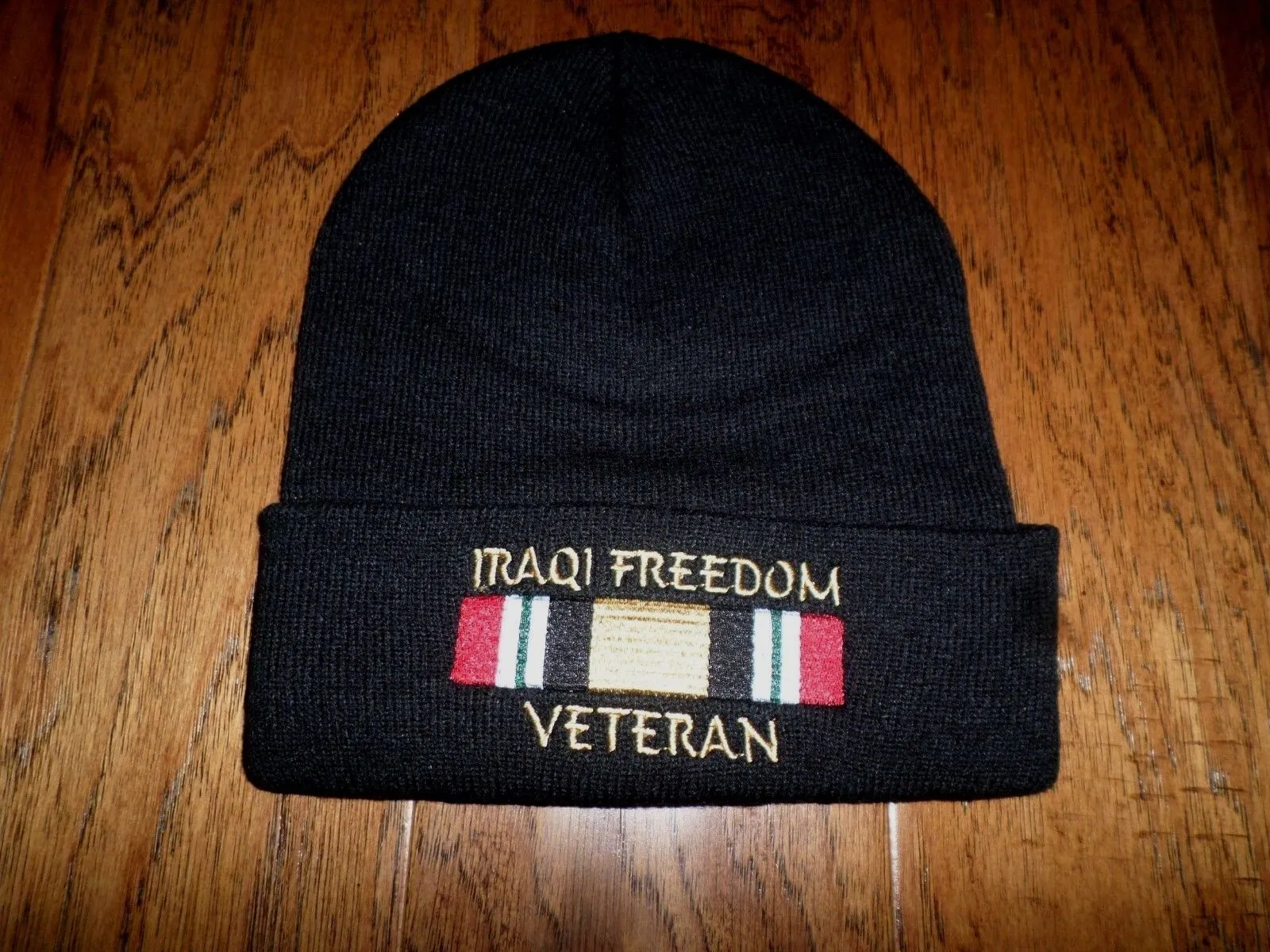 MILITARY STYLE WATCH CAP IRAQI FREEDOM VETERAN 2PLY COLD WEATHER BEANIE IRAQ WAR
