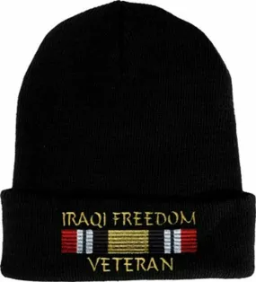 MILITARY STYLE WATCH CAP IRAQI FREEDOM VETERAN 2PLY COLD WEATHER BEANIE IRAQ WAR