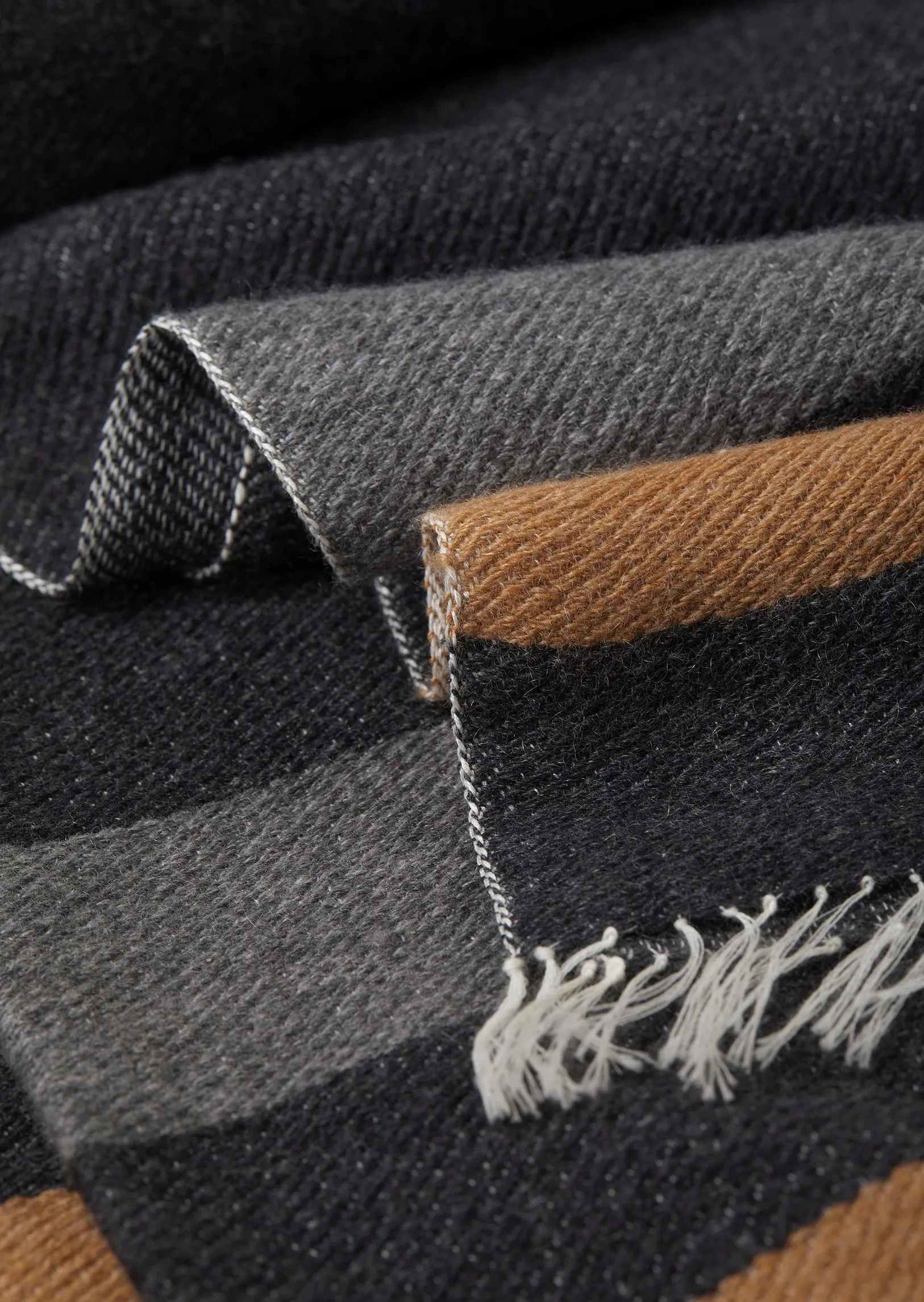 Mirror throw striped (CASHMERE ) Khaki