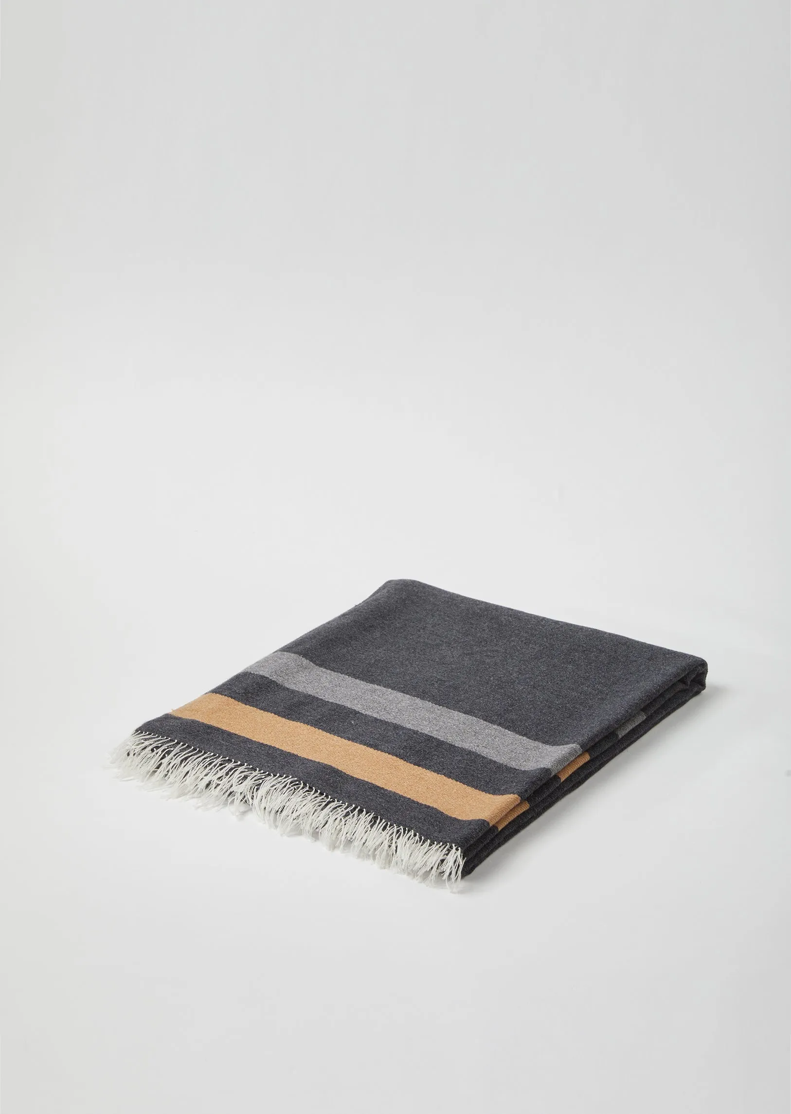 Mirror throw striped (CASHMERE ) Khaki