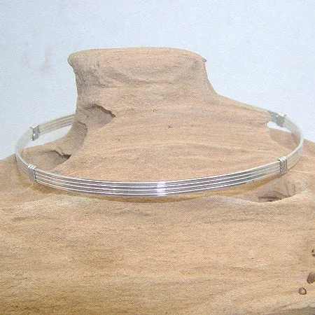 Plain Sterling Silver Wire Wrapped Stackable Bracelet  SSSS