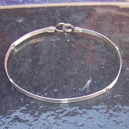 Plain Sterling Silver Wire Wrapped Stackable Bracelet  SSSS