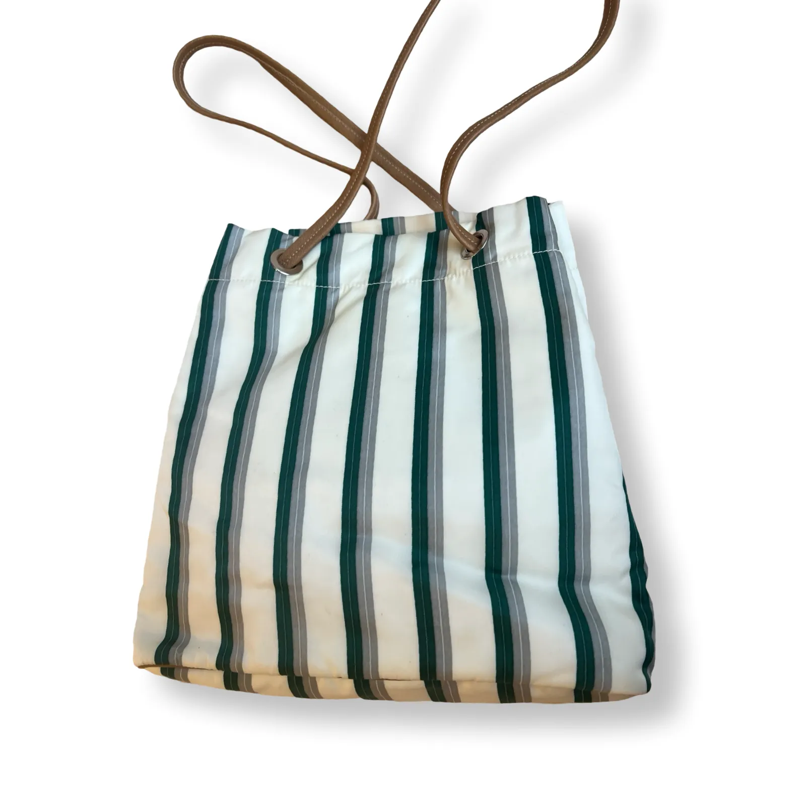 Prada Striped Nylon Tote
