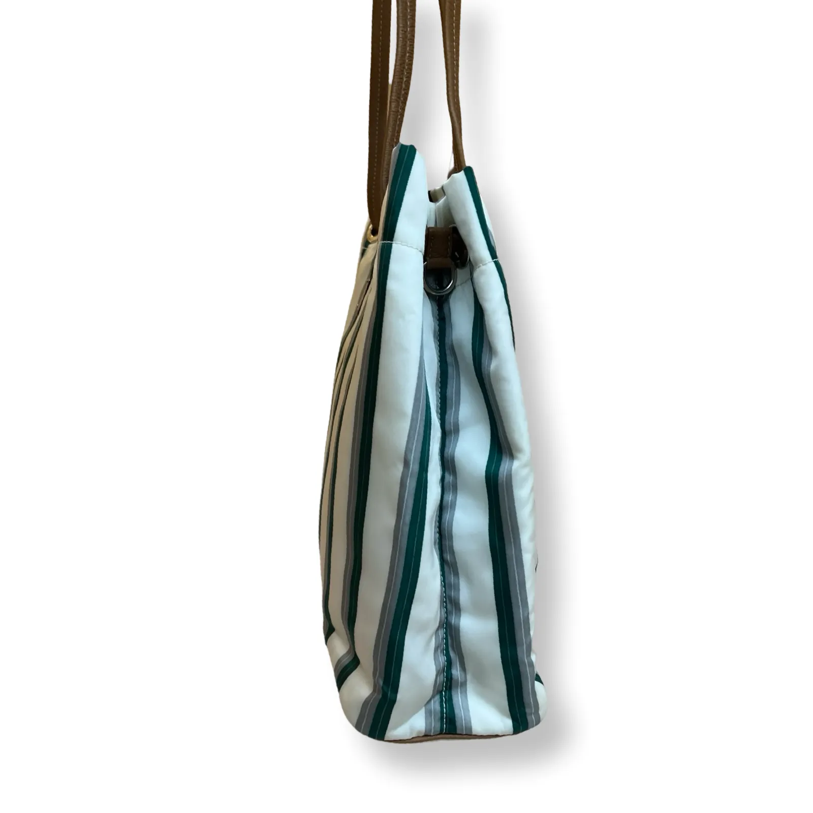 Prada Striped Nylon Tote