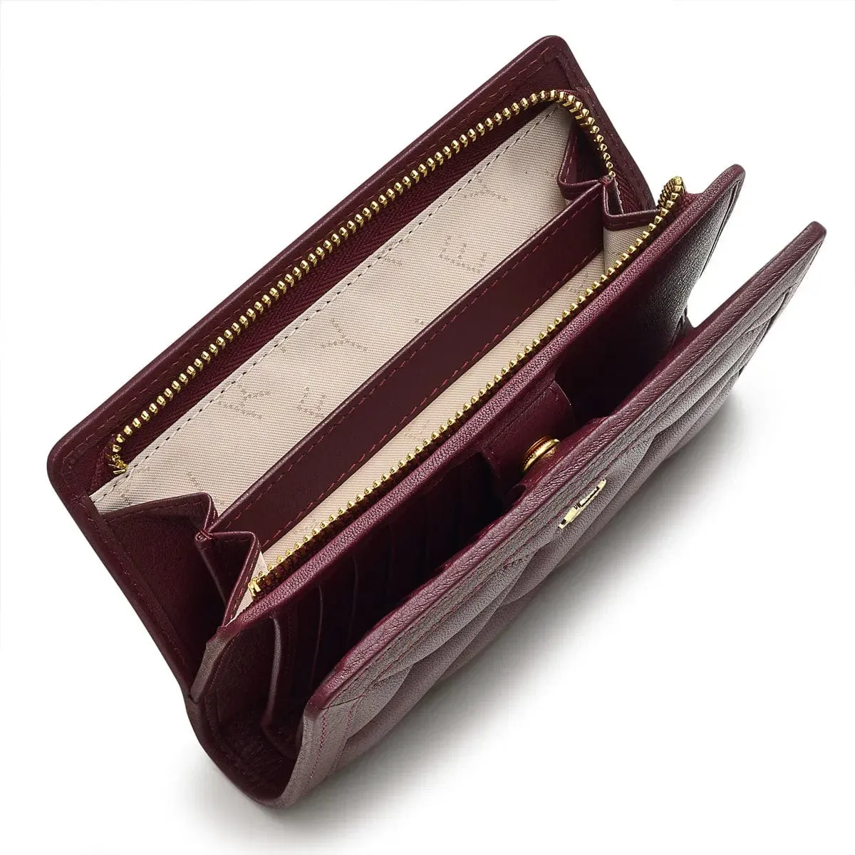 Radley Wood Street Medium Zip-Top Wallet ZipTop Purse in Dark Cherry