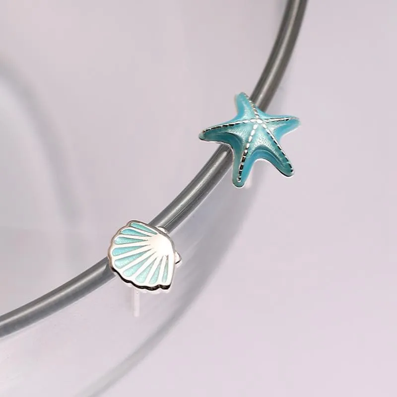 Sea Shell irregular Silver Earrings