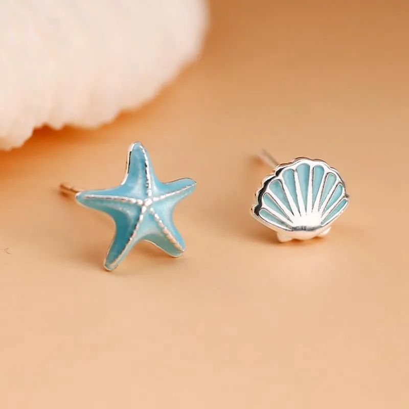 Sea Shell irregular Silver Earrings