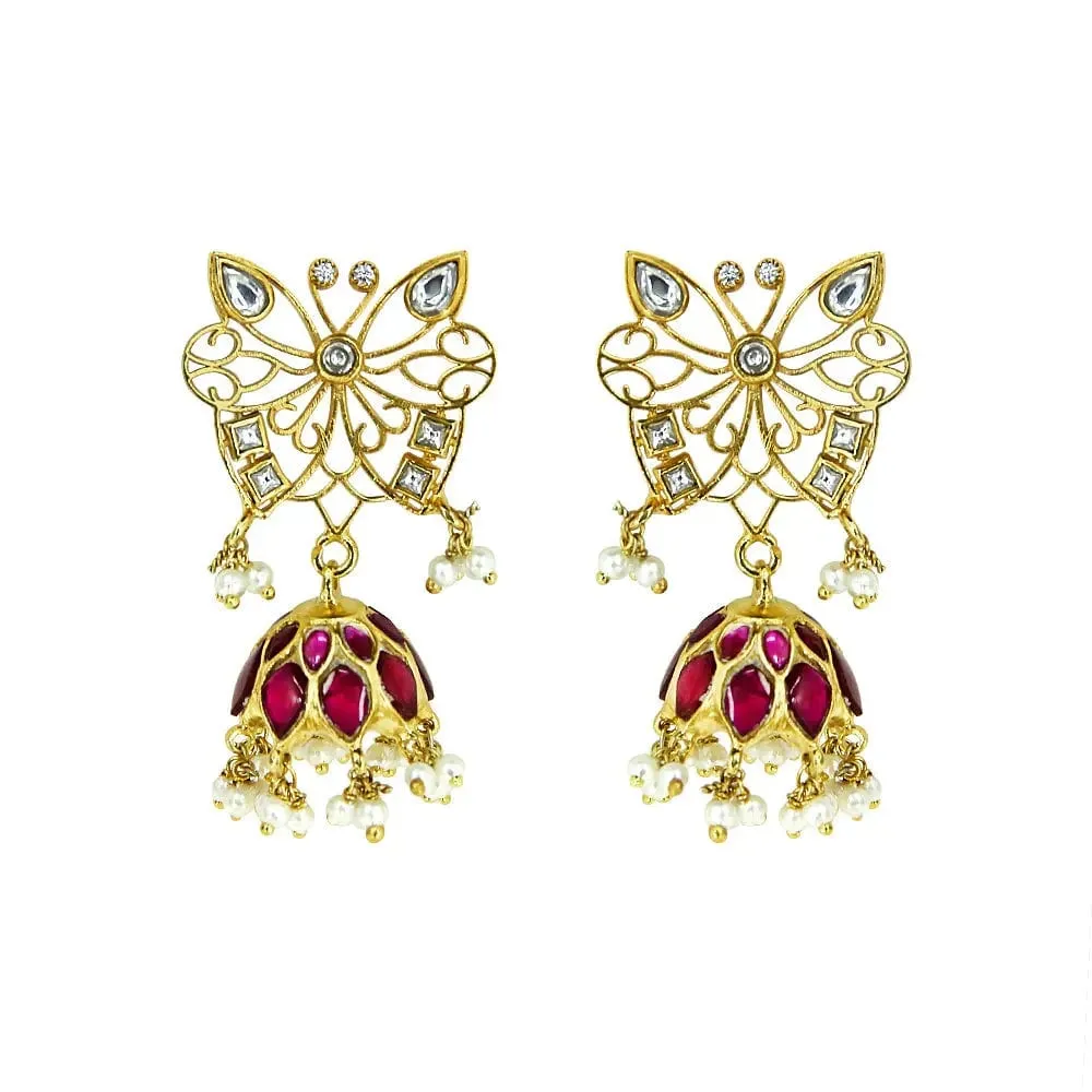 Silver Butterfly Jhumka