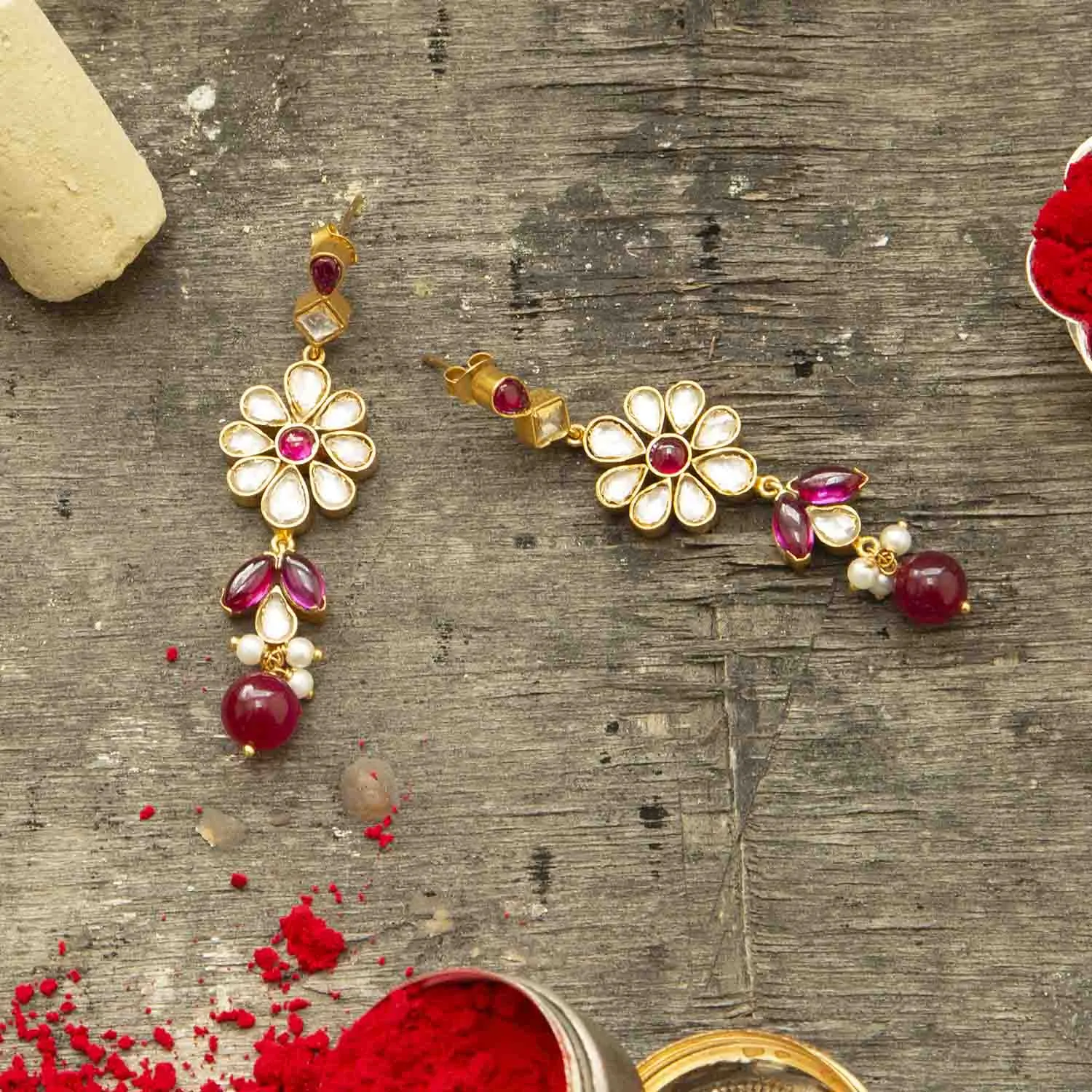 Silver Gold Plated Dangler Earrings