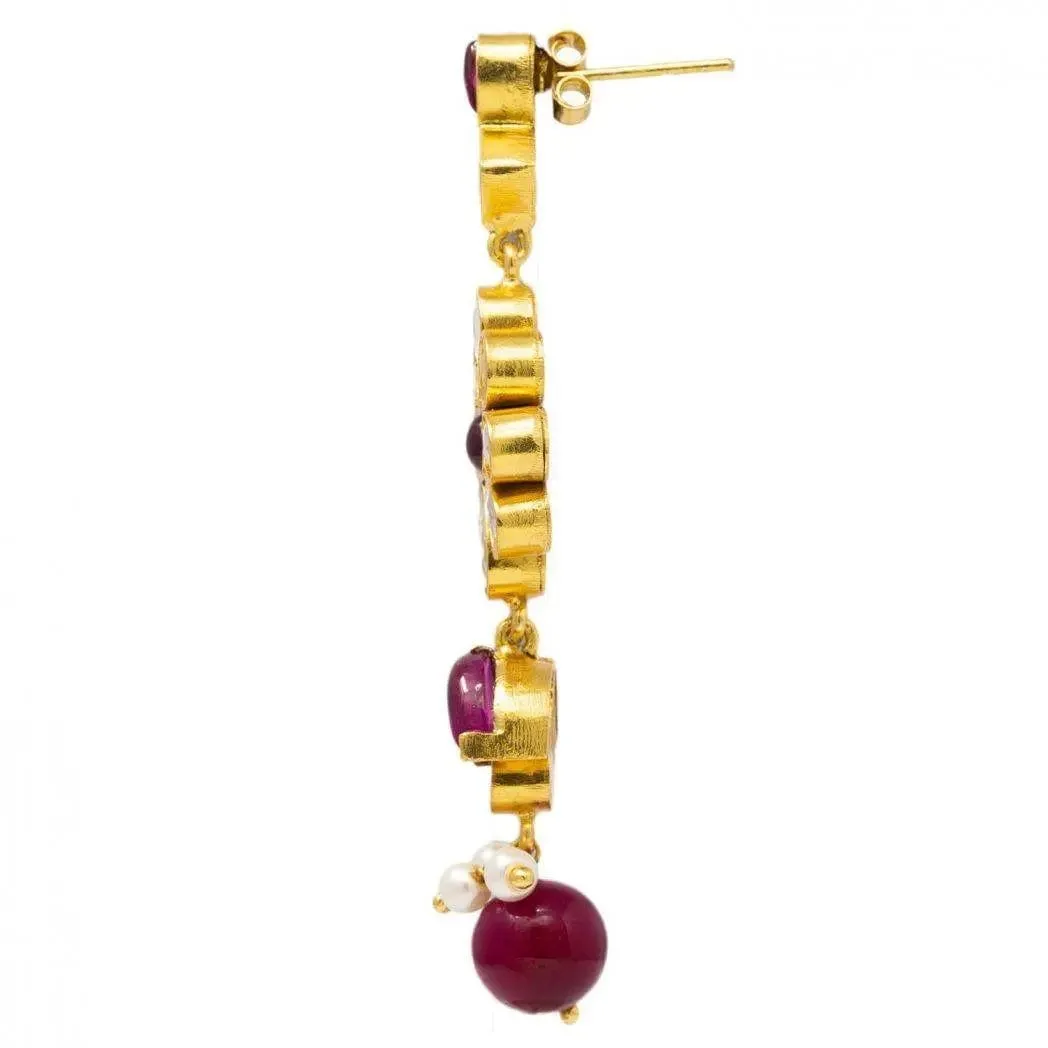 Silver Gold Plated Dangler Earrings