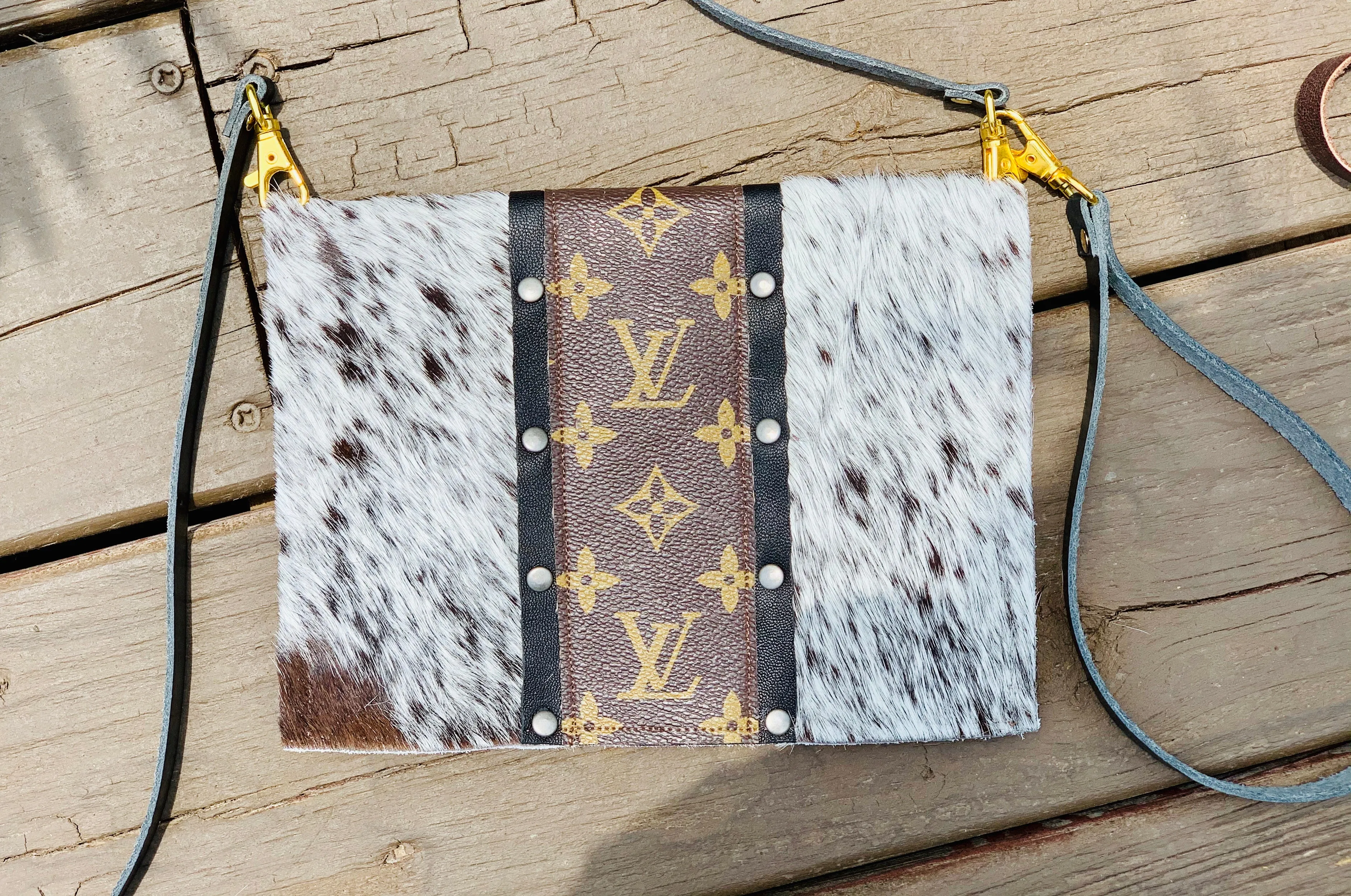 Small Crossbody , Strip Black, Black Hardware