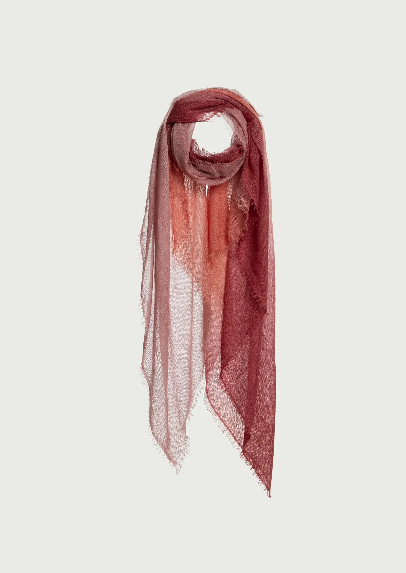 SOHO DEGRADEE SHAWL ( BABY CASHMERE ) - Garnet & Sandalwood & Iris