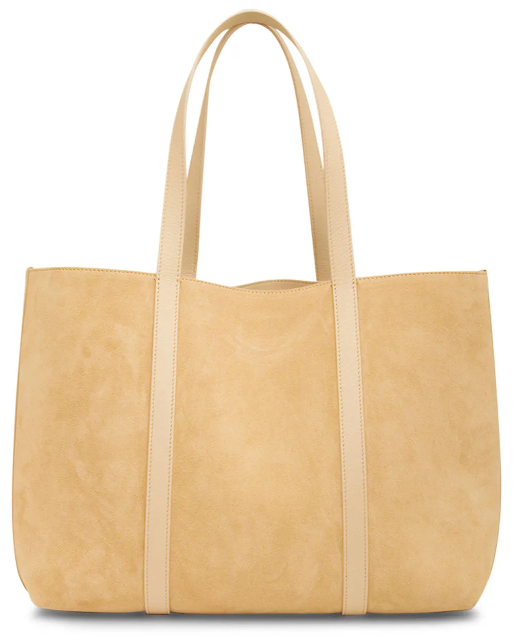 Straw Soft Suede Tote with Monili Bar