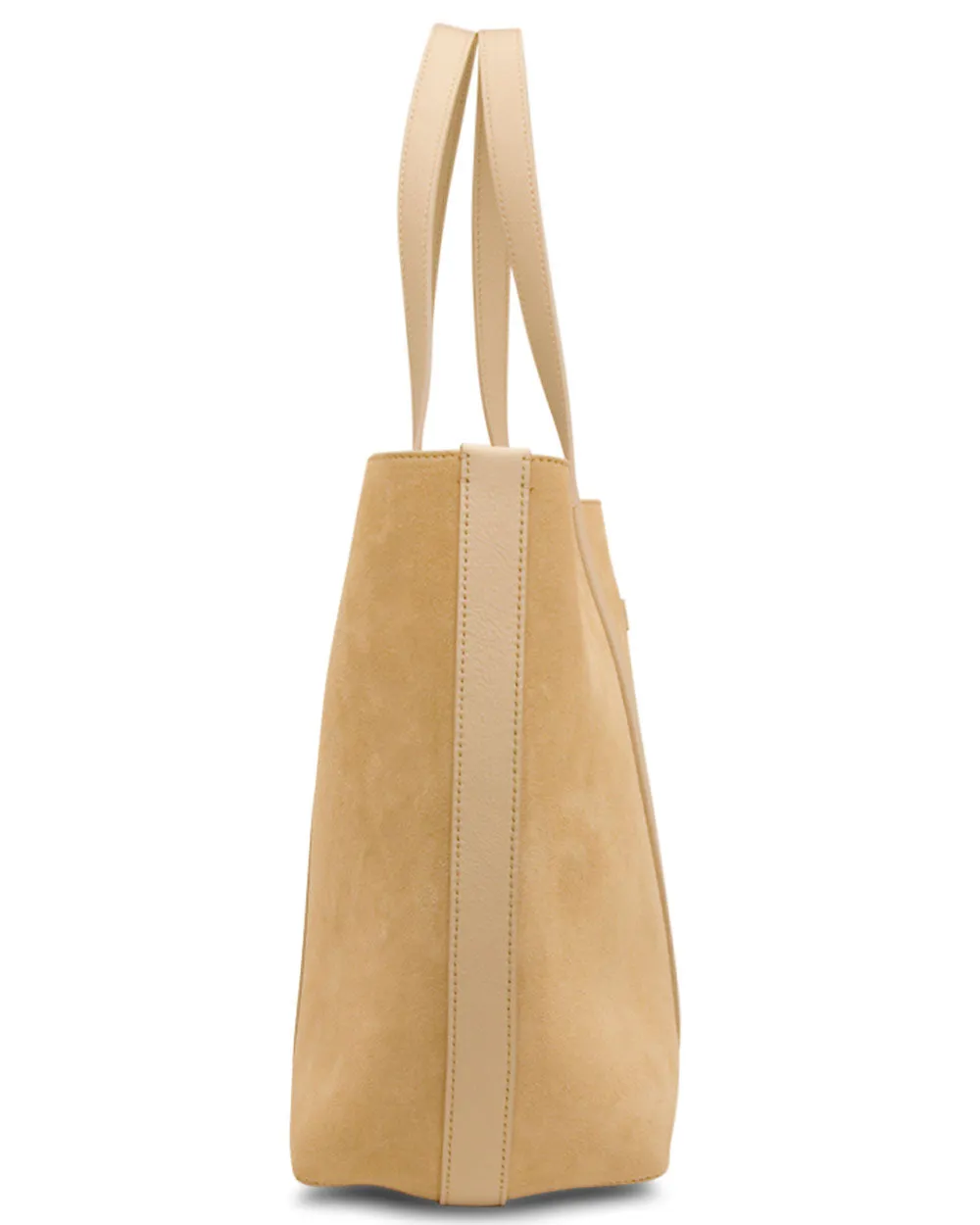 Straw Soft Suede Tote with Monili Bar